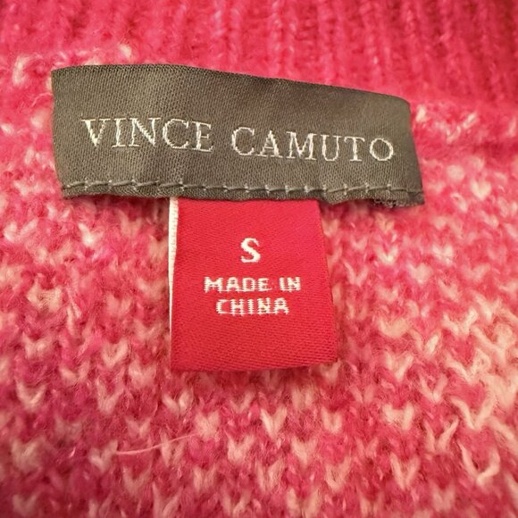 Vince Camuto Womens Pink Heart Valentine’s Day Sweater Small Long Sleeve EUC - Picture 3 of 4